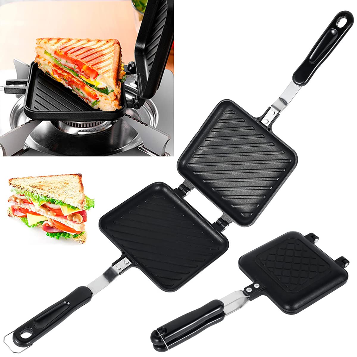 Jolof Store Non-Stick Sandwich Maker – Double Sided Camping Toastie Pan