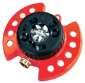 Dramm ColorStorm 9-Pattern Turret Sprinkler | Heavy-Duty Metal Base, Red
