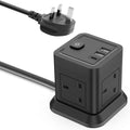 BEVA 4-Way Cube Extension Lead with 3 USB Ports | 1.5M Power Strip