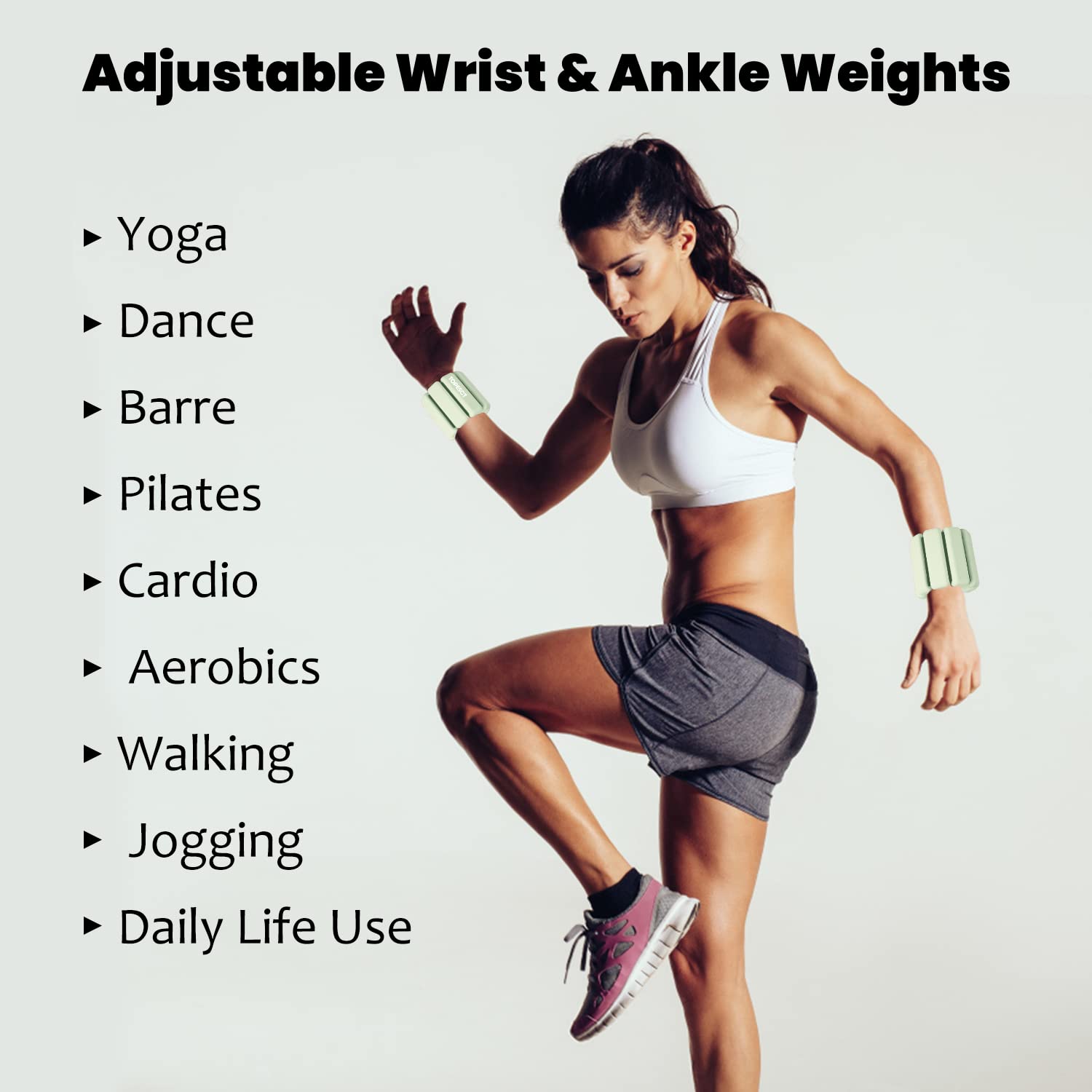 TOPESCT Adjustable Wrist & Ankle Weights – 2lb Set Silicone Weights