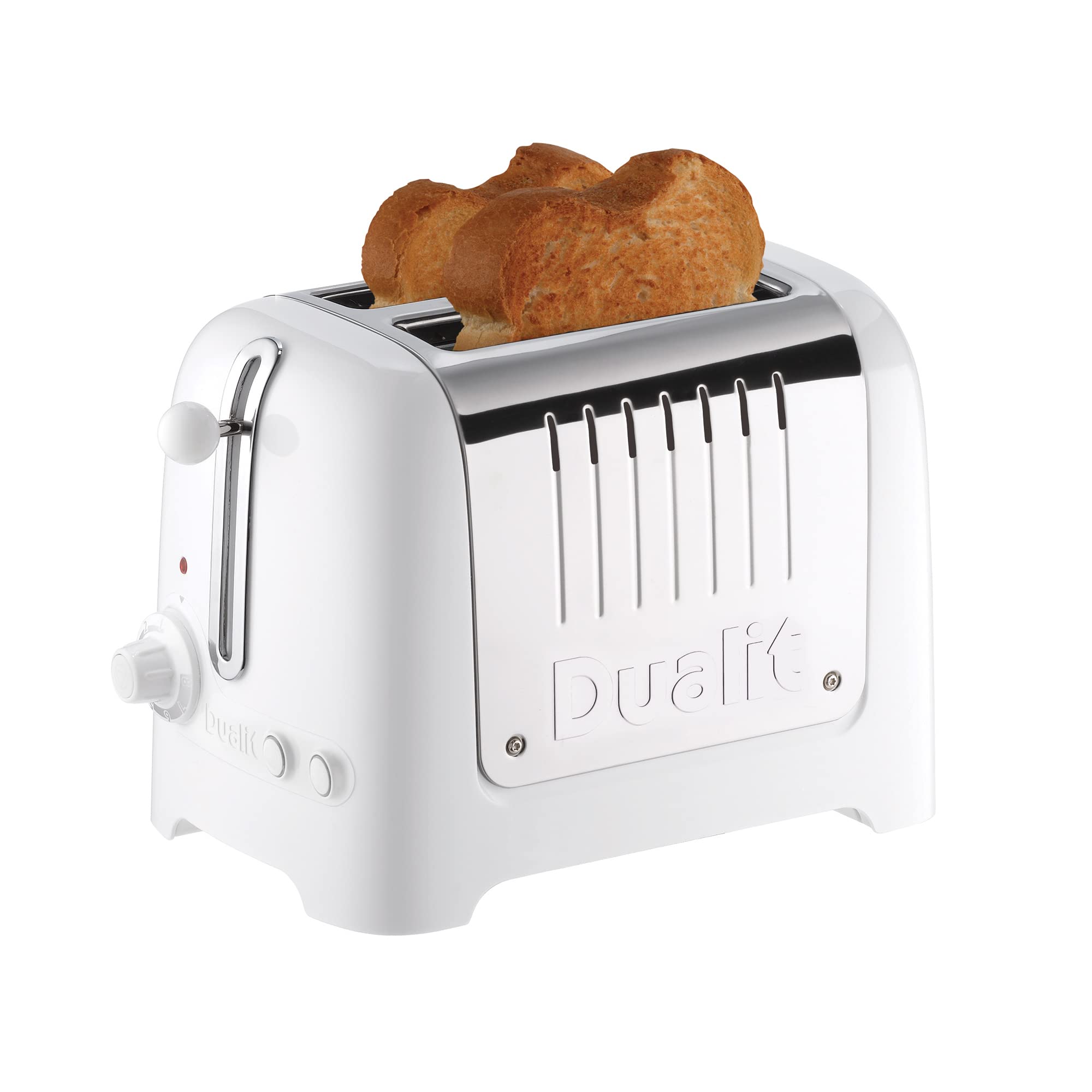 Dualit 2 Slice Lite Toaster - Polished White with 36mm Wide Slots
