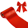 G2PLUS Red Satin Ribbon 15cm Extra Wide - 20M Roll for Christmas Door Bows
