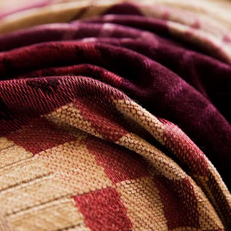 VANJOROY Bohemian Chenille Patchwork Sofa Throw Blanket with Tassels