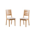 Julian Bowen Curve Oak Dining Chairs with Padded Linen Seat - Set of 2