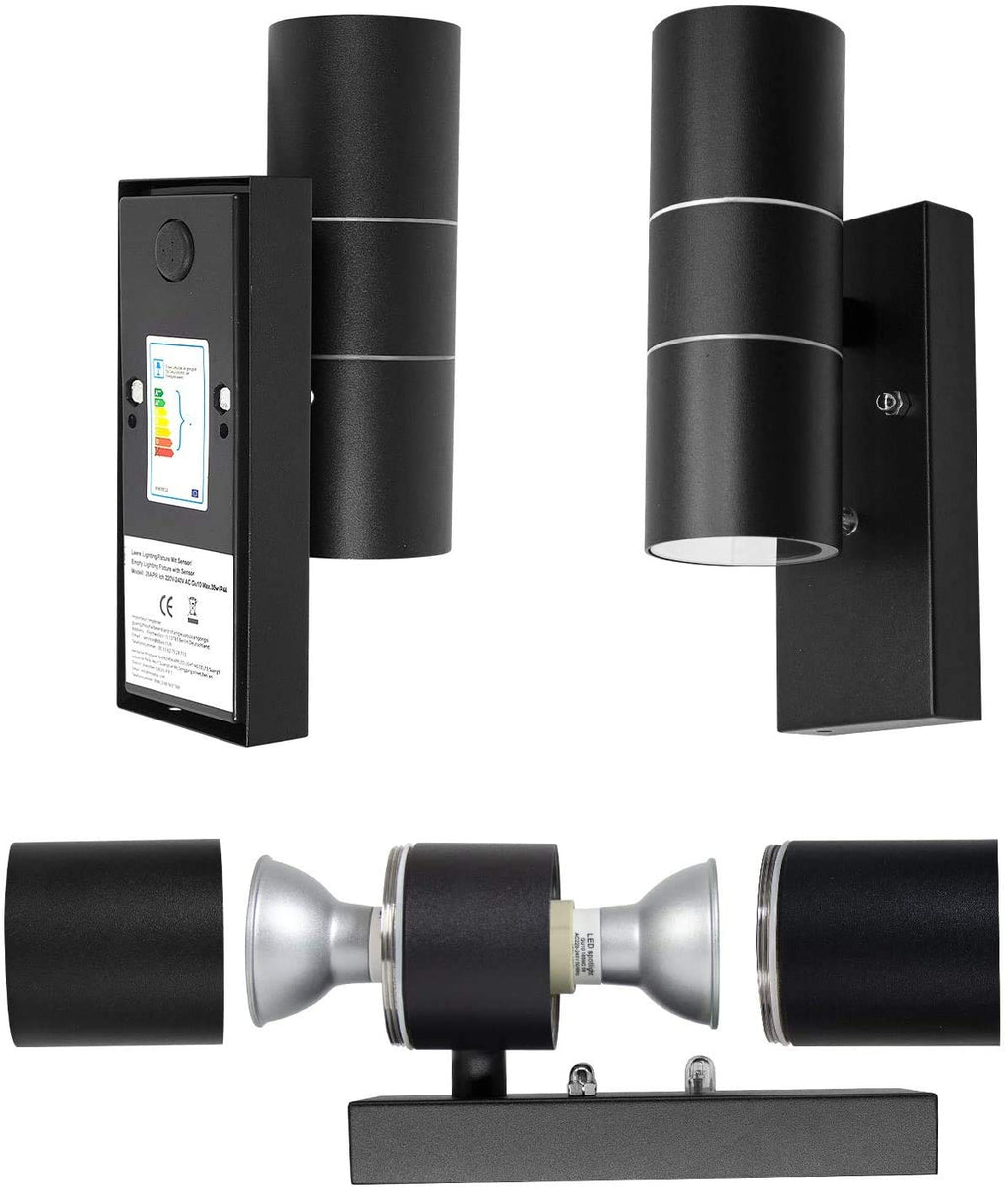 Wondlumi Dusk to Dawn Outdoor Wall Lights | IP44 Waterproof GU10 Lamp