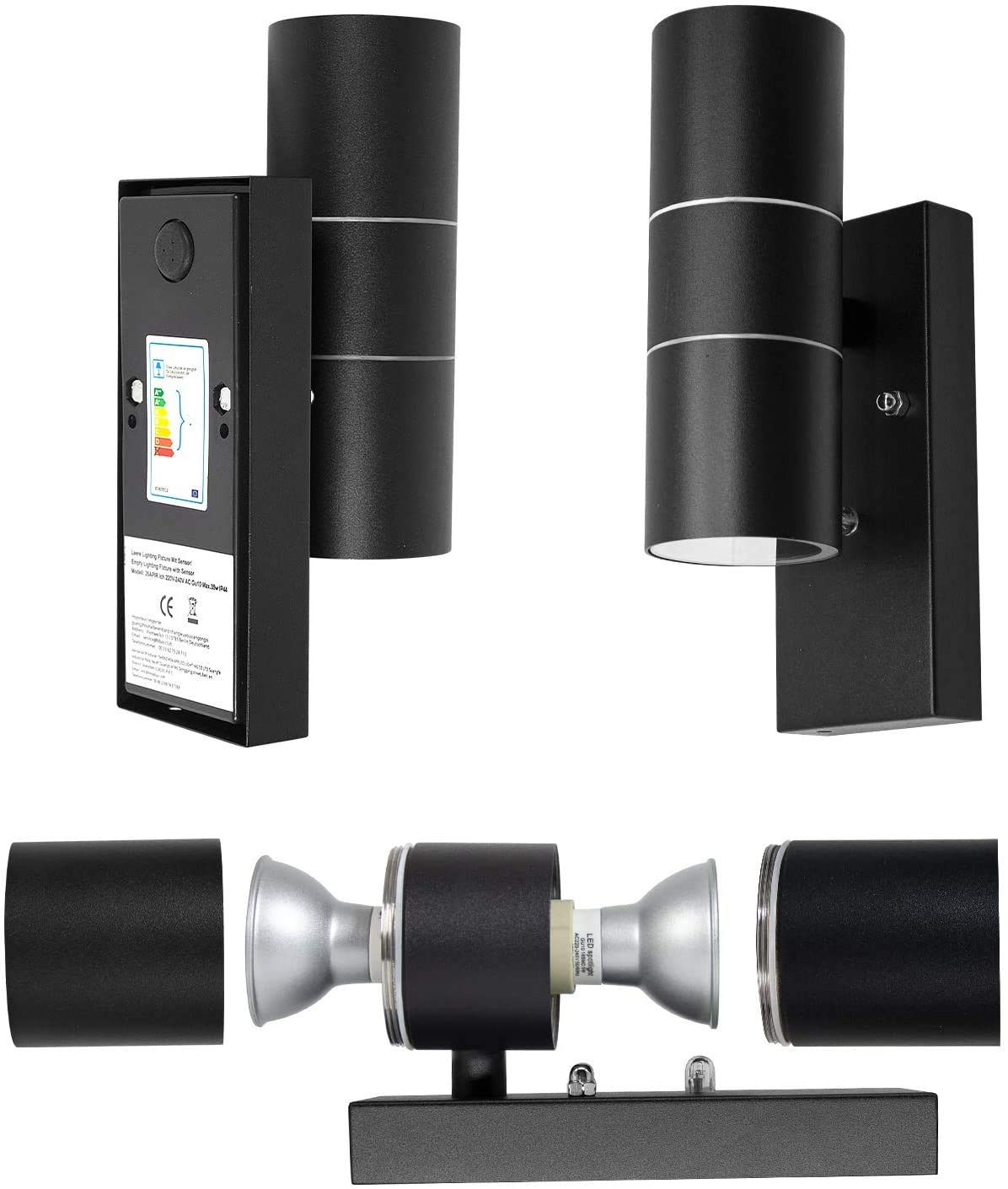 Wondlumi Dusk to Dawn Outdoor Wall Lights | IP44 Waterproof GU10 Lamp