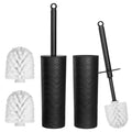 Topsky 2-Pack Closed Toilet Brush and Holder with Replacement Heads