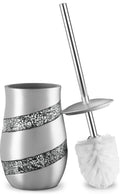 Creative Scents Silver Mosaic Toilet Brush and Holder – Stainless Steel Handle