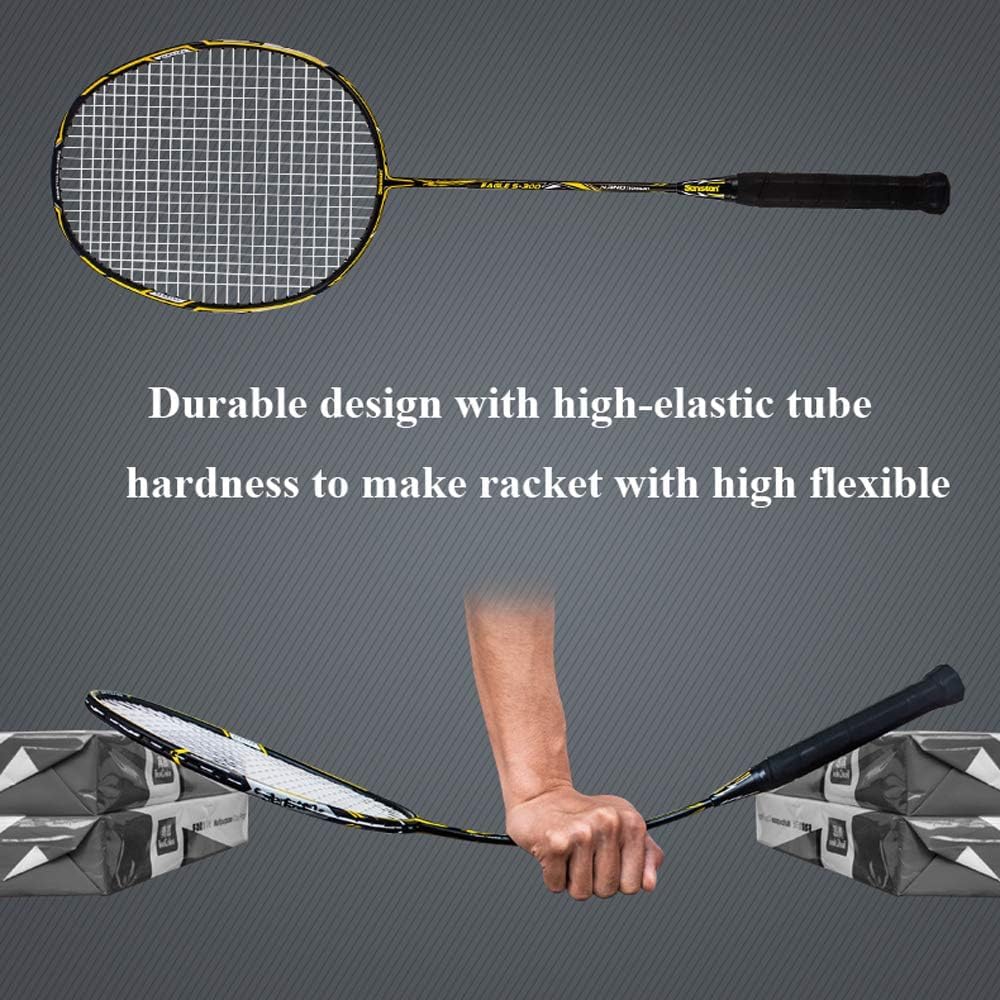 Senston 2 Pack Full-Carbon Badminton Racket Set with Carry Case