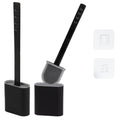 Silicone Toilet Brush Set – Pack of 2 Drip-Free Black