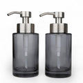 Grey Glass Soap Dispenser 2-Pack | 12oz Stainless Steel Pump