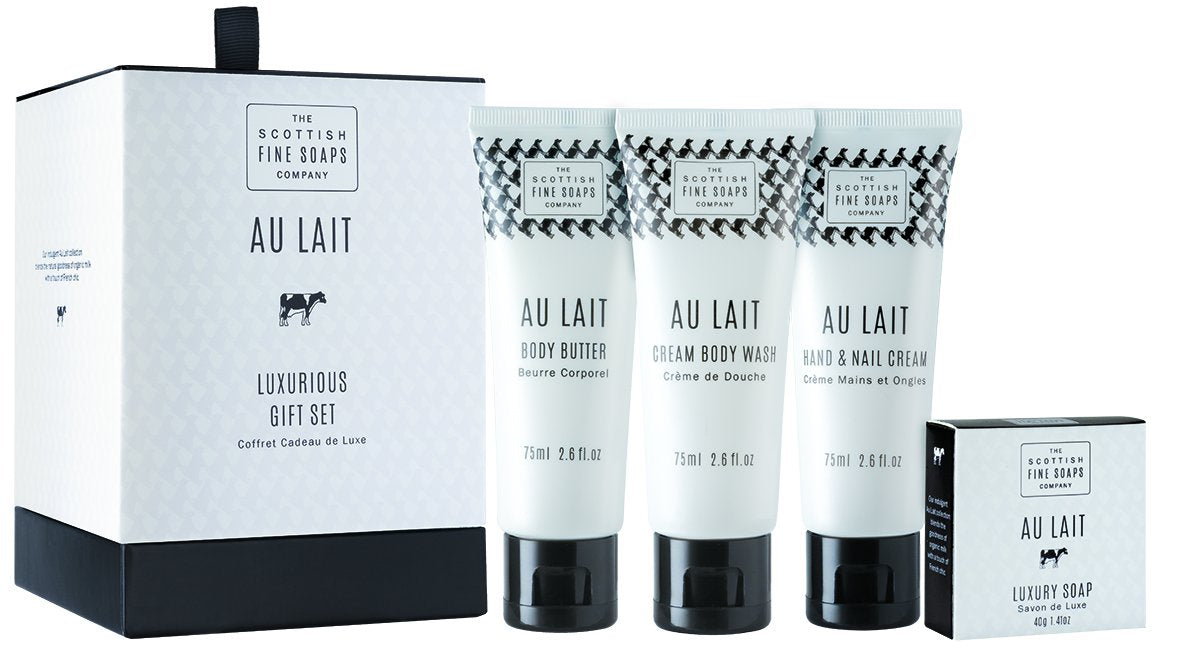 Au Lait Luxurious Essentials Gift Set – 4 Piece Milk Skincare Drum