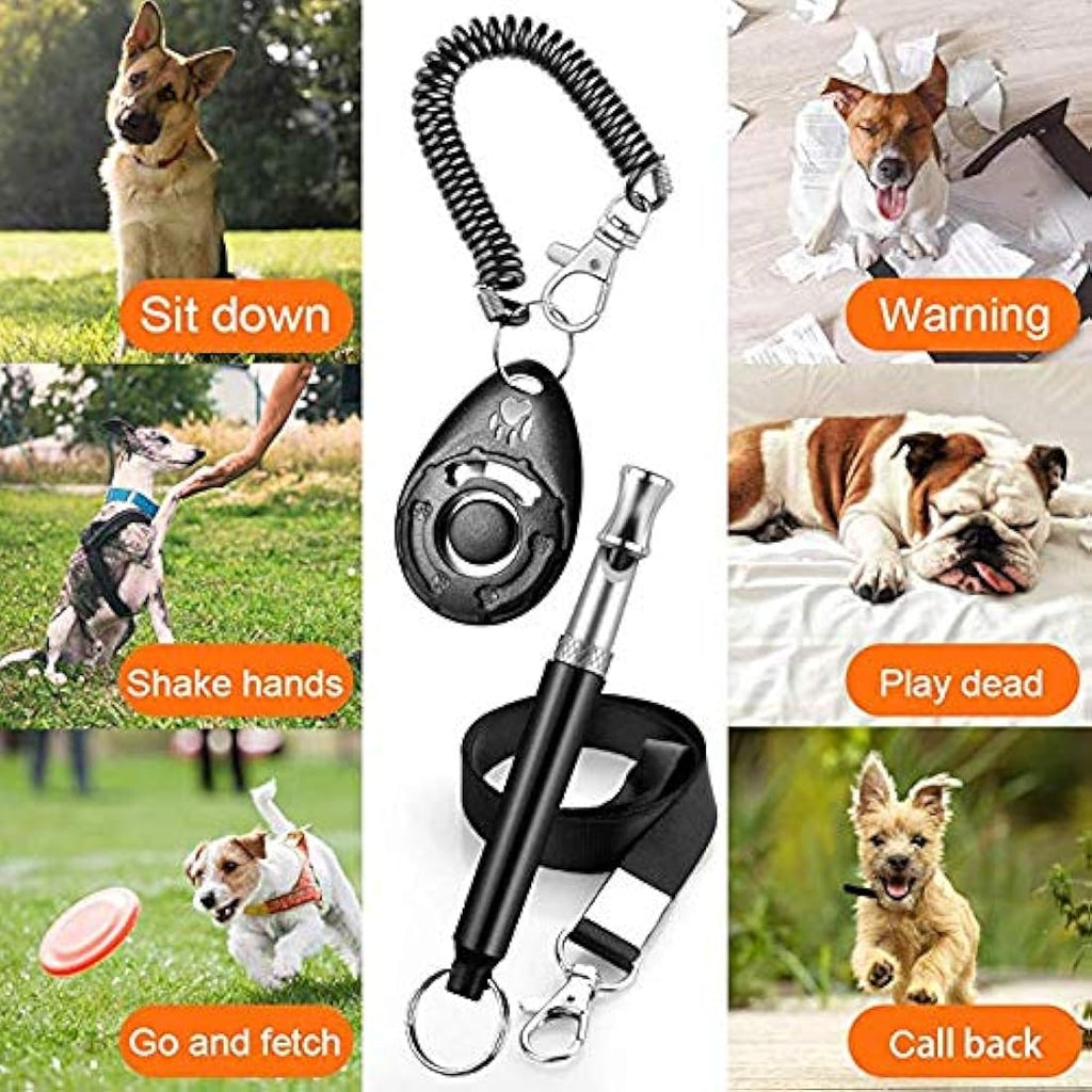 Ultrasonic Dog Whistle and Clicker Set for Training & Recall