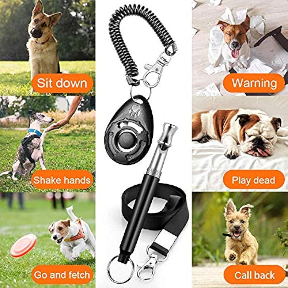 Ultrasonic Dog Whistle and Clicker Set for Training & Recall
