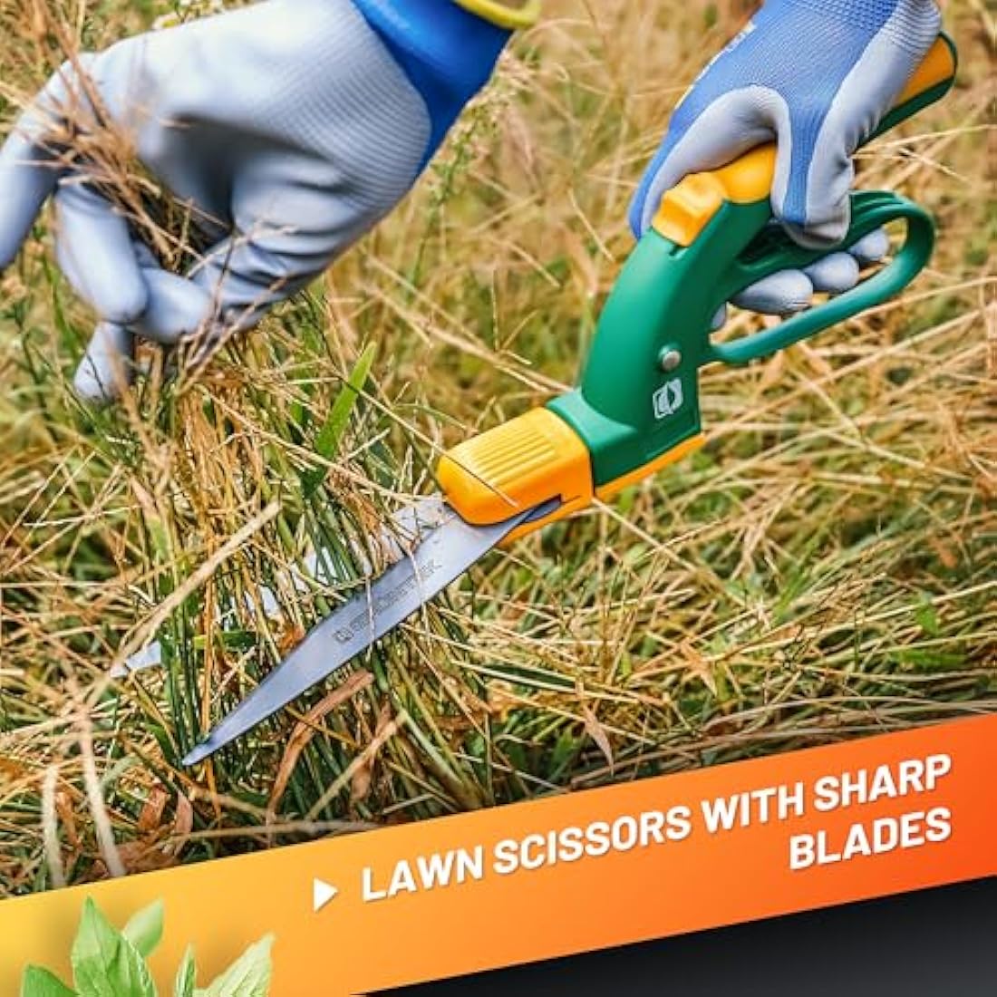 GRÜNTEK Swift Grass Shears | 360° Rotating Teflon Blades | 380mm