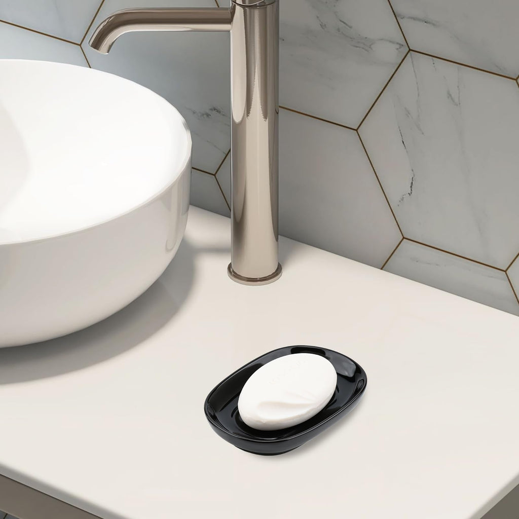 YoHyien Ceramic Soap Dish, Anti-Slip Marble Soap Dish for Bathroom, Soap Tray Dish, Soap Holder for Shower, Kitchen, and Sink - image 4