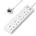 AICODE 4 Way Surge Protected Extension Lead – 3M Cable with USB-C