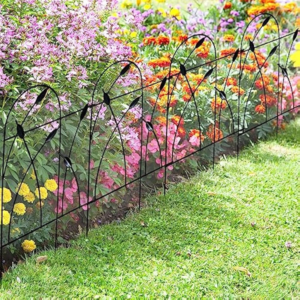 Thealyn Metal Garden Fence – 10 Panels, No-Dig Rustproof Edging, 4.9m