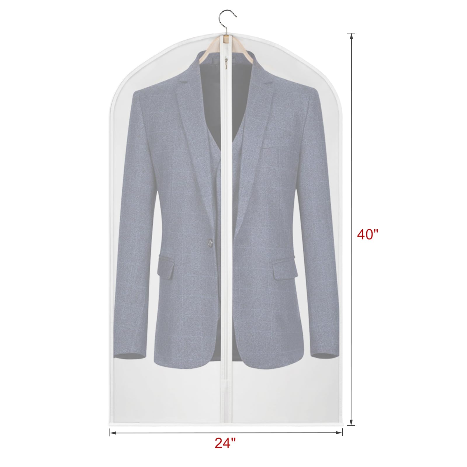Univivi 20 Pack Garment Bags – Breathable PEVA Suit Covers for Travel