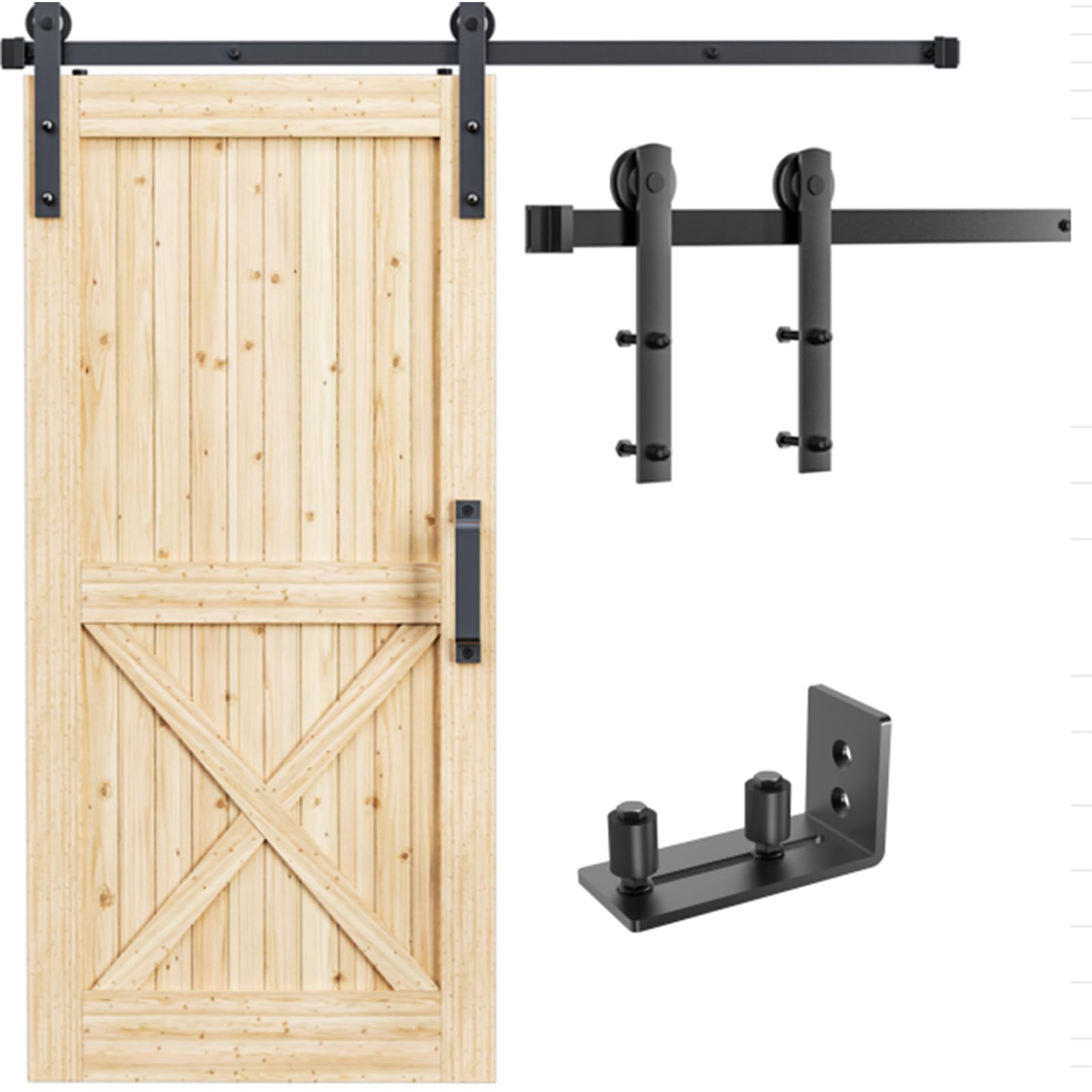 Signstek 5FT Sliding Barn Door Hardware Kit – I-Shape Roller Track