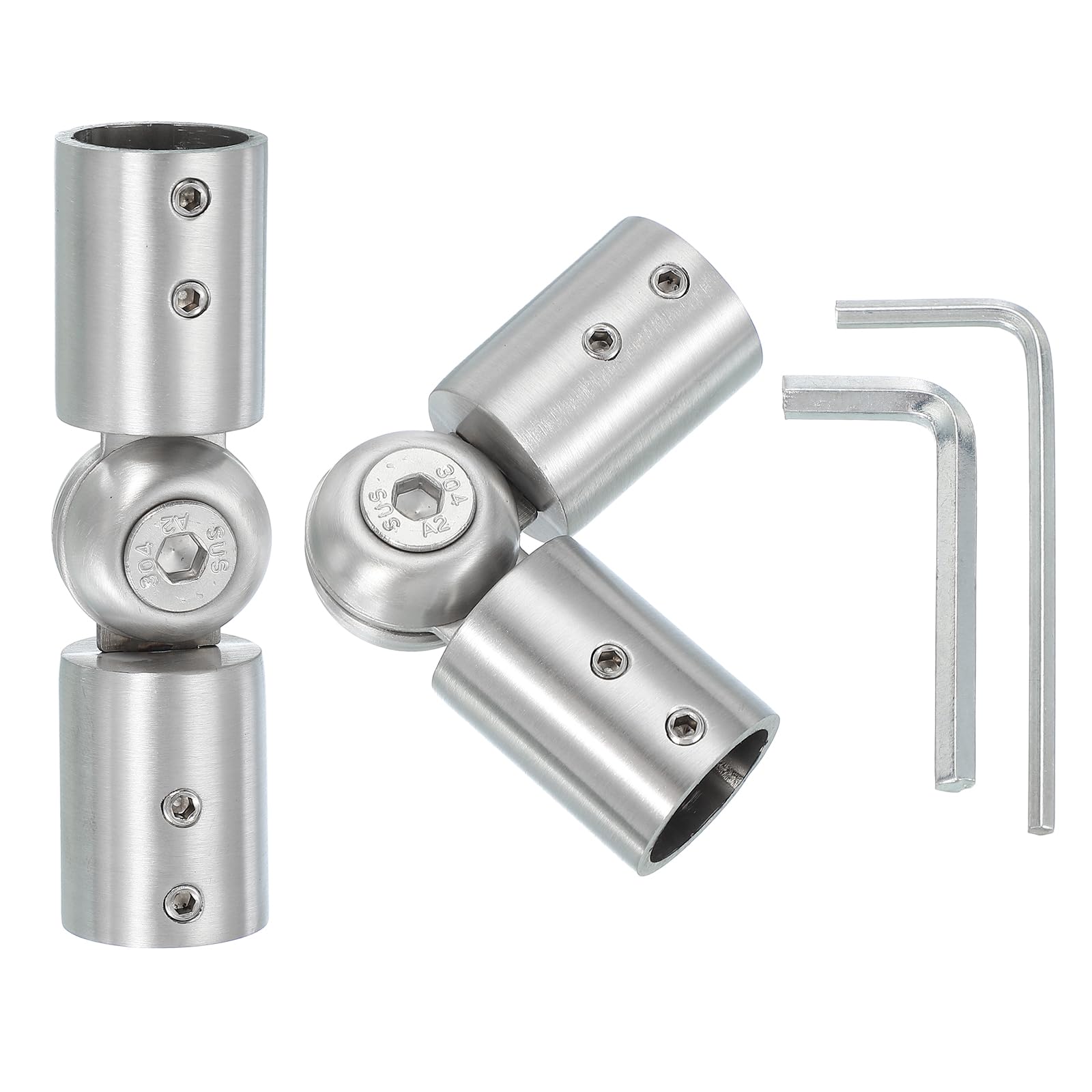 PATIKIL 2-Pack Adjustable Bay Window Curtain Rod Corner Connector, 3/4"