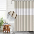 Funria Beige Shower Curtain | Waterproof Semi-Transparent EVA Liner