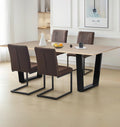 Hallowood Furniture Dudley Modern Industrial Dining Table and Chairs Set 4