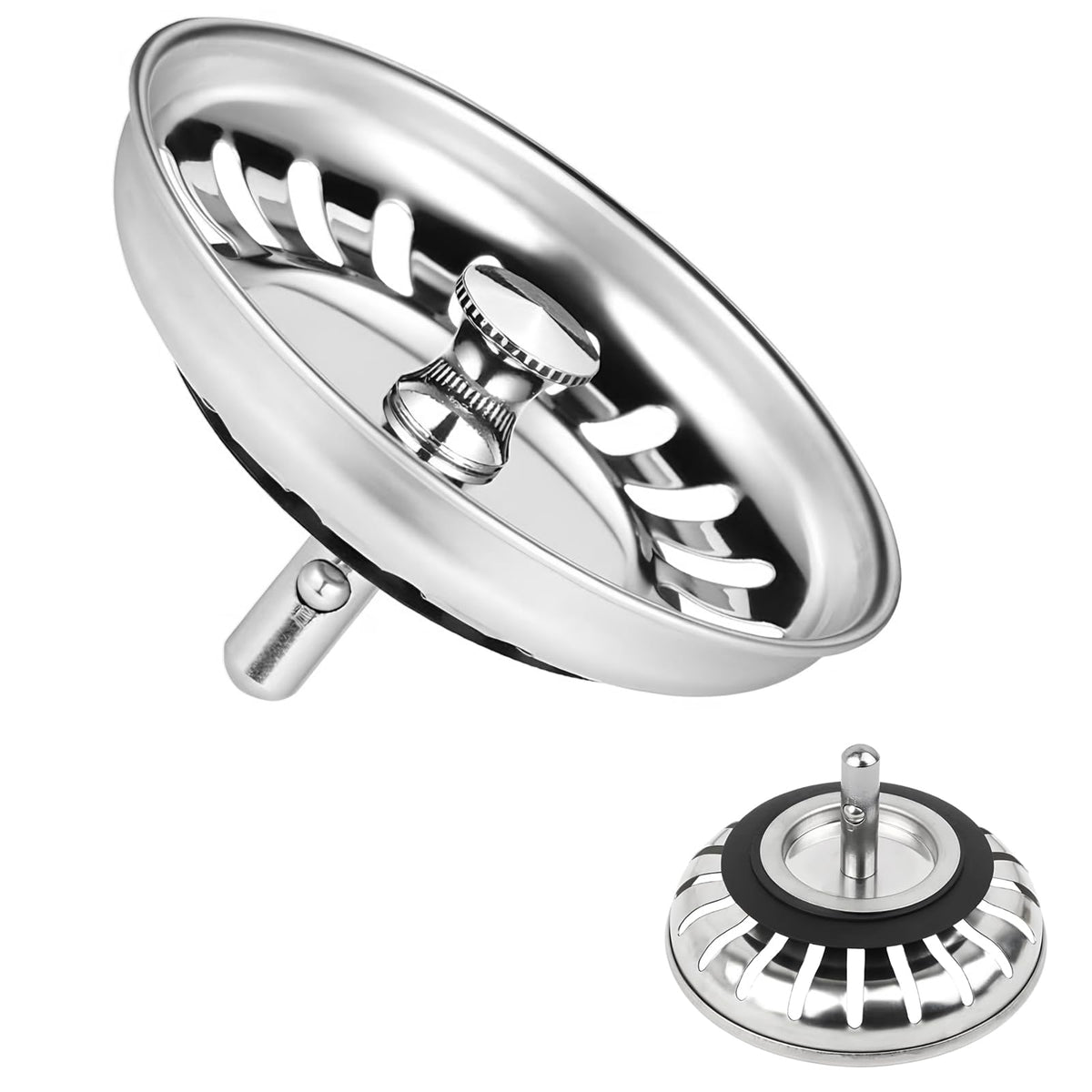 2 Pack Kitchen Sink Strainer, Stainless Steel Sink Plug Replacement, Sink Drain Stopper 3.15 Inch, Hole Diameter 80mm - image 1