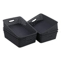 Cadineer A4 Storage Baskets, Plastic Office Paper Trays, Grey, 6 Pack
