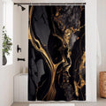 Uiiooazy Black Gold Marble Shower Curtain | Waterproof Polyester Fabric