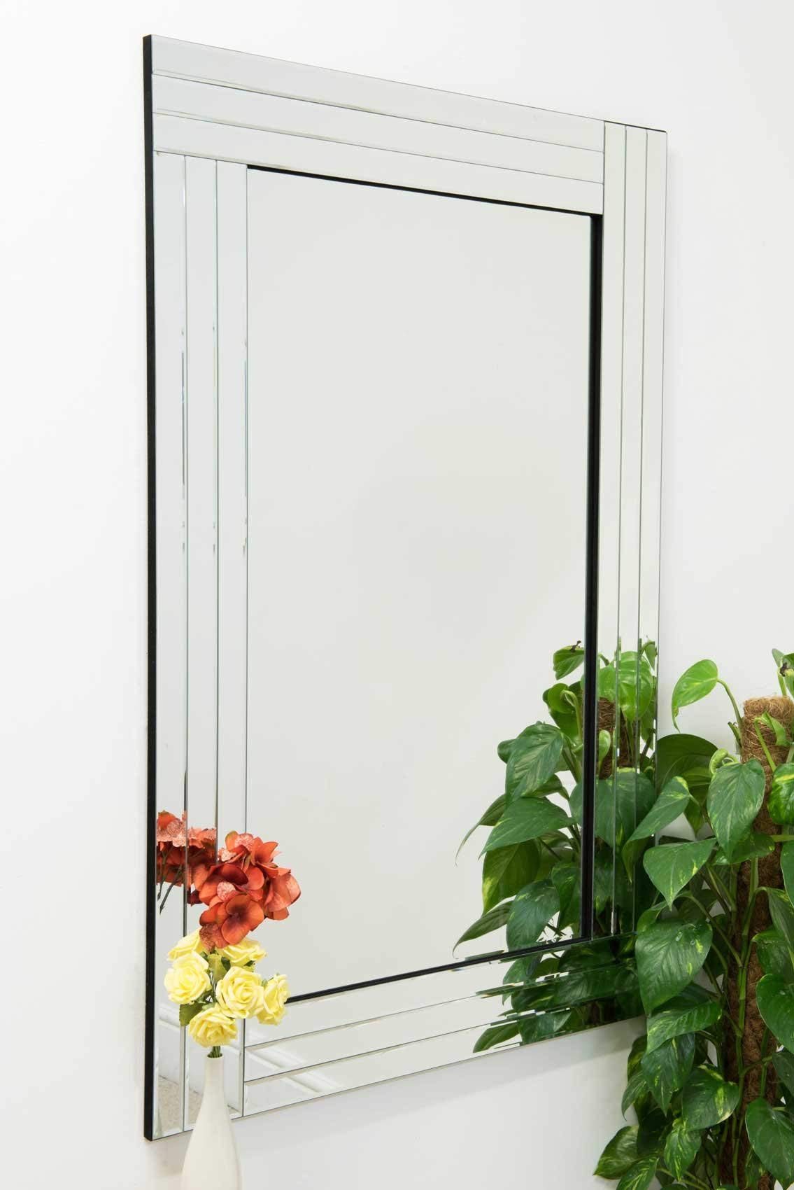 Jolof Store Modern Venetian Wall Mirror | Silver Bevelled Edge, 120x80cm