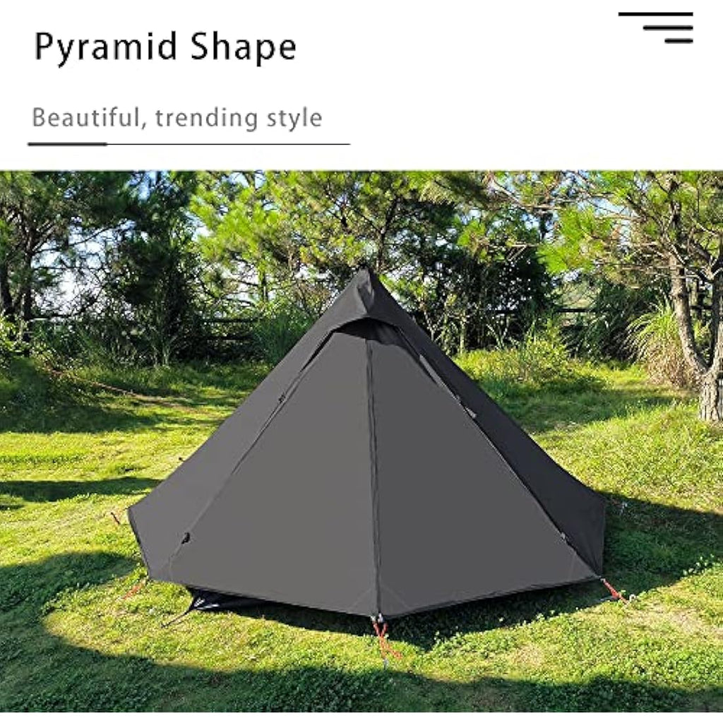 1 Man Lightweight Teepee Hot Tent with Stove Jack & Mesh Inner