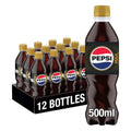 Pepsi Max Caffeine Free Zero Sugar Soft Drink - 500ml (Pack of 12)