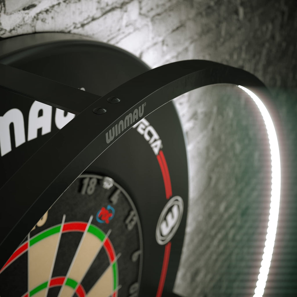 Winmau Plasma Dartboard Light – 360° LED Aluminum Ring – Black