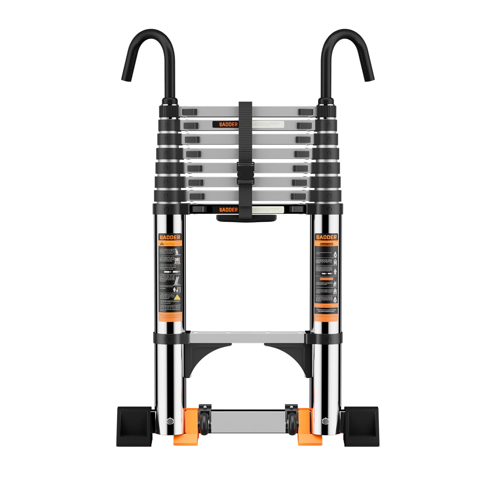 3.8M Telescopic Ladder | Stainless Steel Folding Loft Ladder