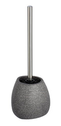 WENKO Pion Ceramic Toilet Brush | Grey Stone Look Silicone Bristles