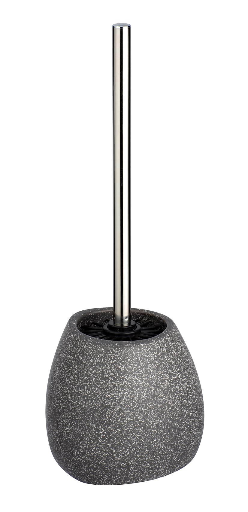 WENKO Pion Ceramic Toilet Brush | Grey Stone Look Silicone Bristles