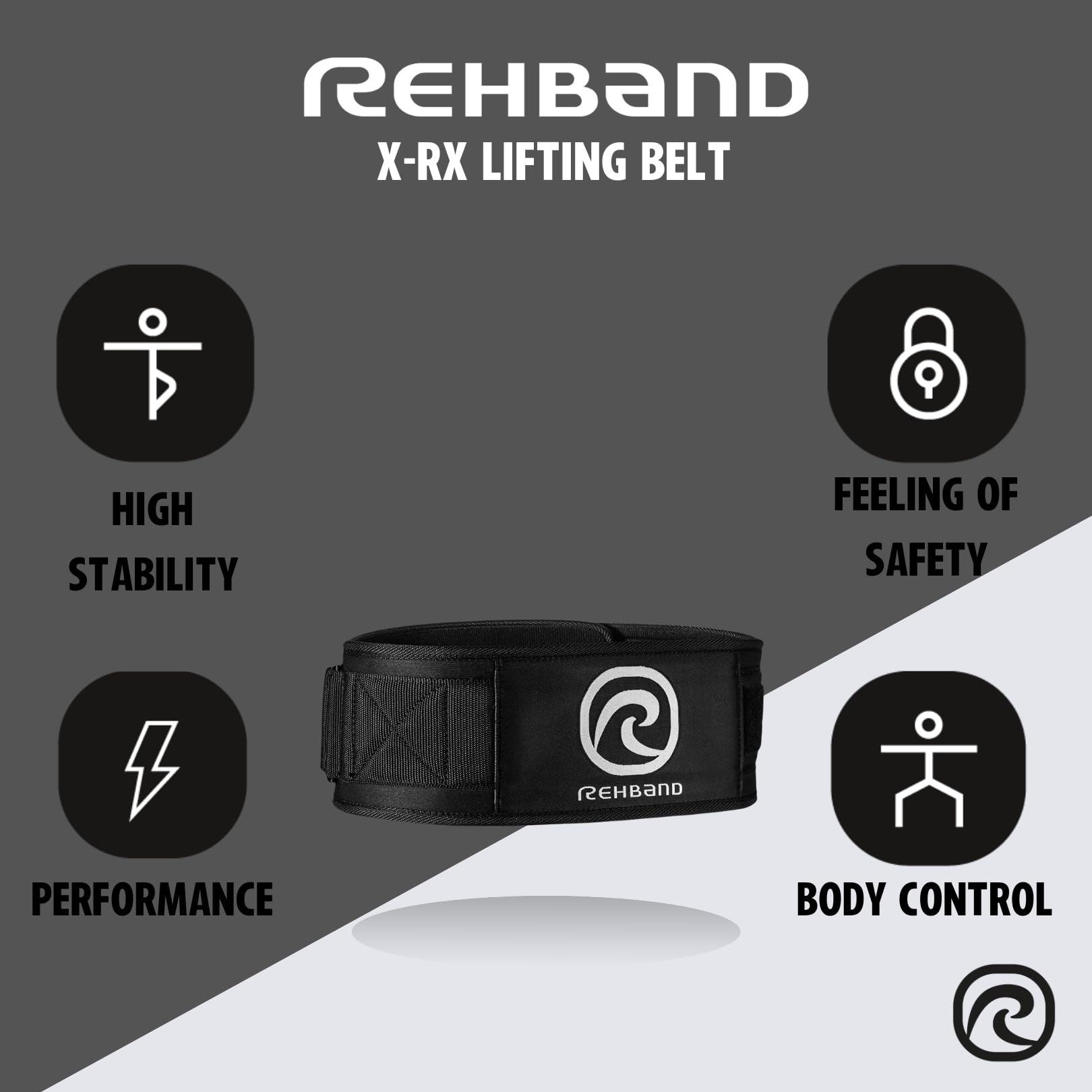 Rehband Weight Lifting Belt – Heavy Duty EVA Support for Squats, Black