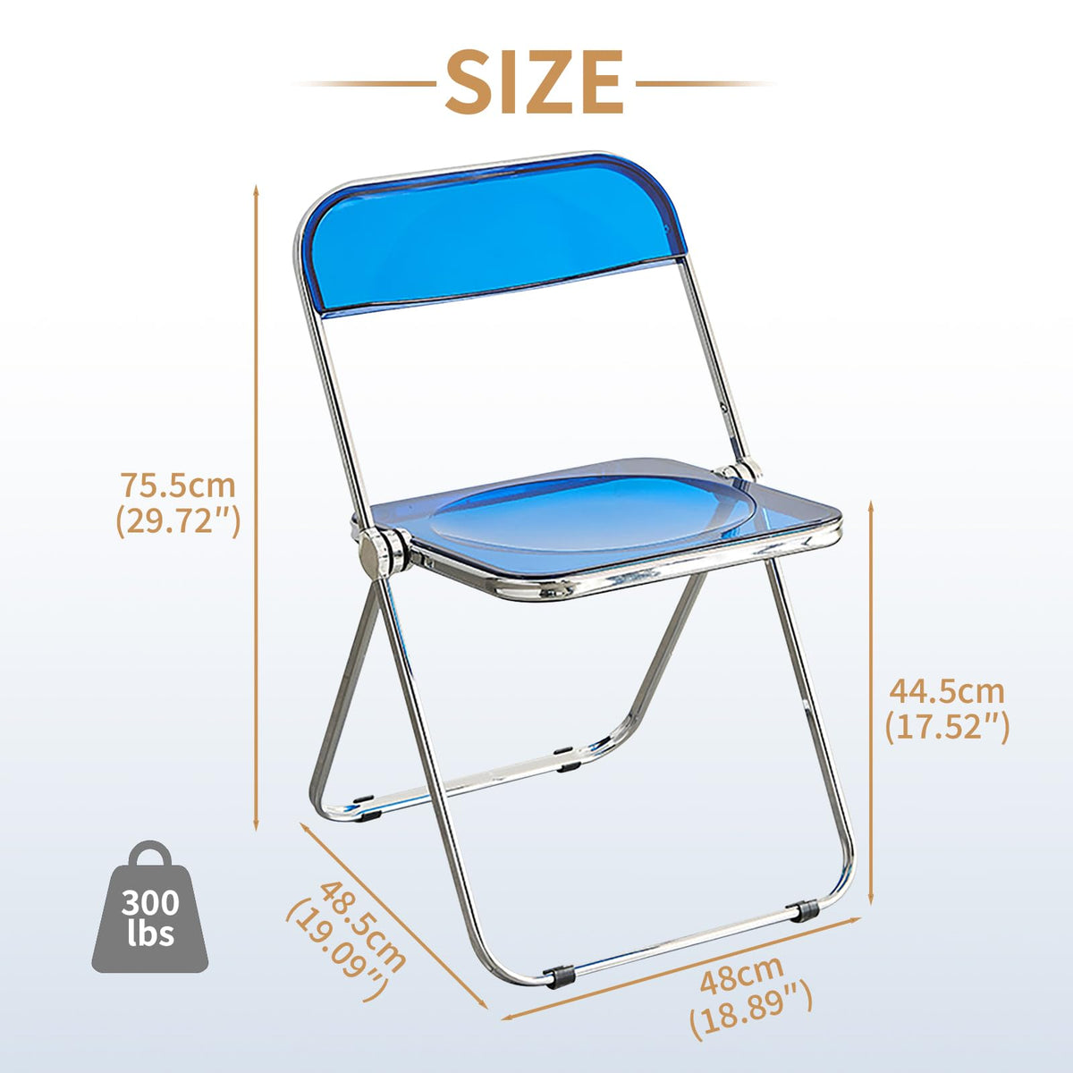 KAIHAOWIN Luxury Modern Transparent Folding Chair Acrylic Stacking Chairs with Crystal Seats-PC Plastic for Living Room and Outdoor Use - image 2