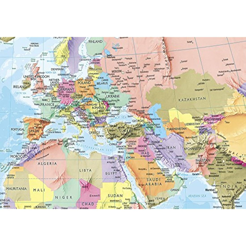 Giant World Map Mural – Large Blue Ocean Wall Decor