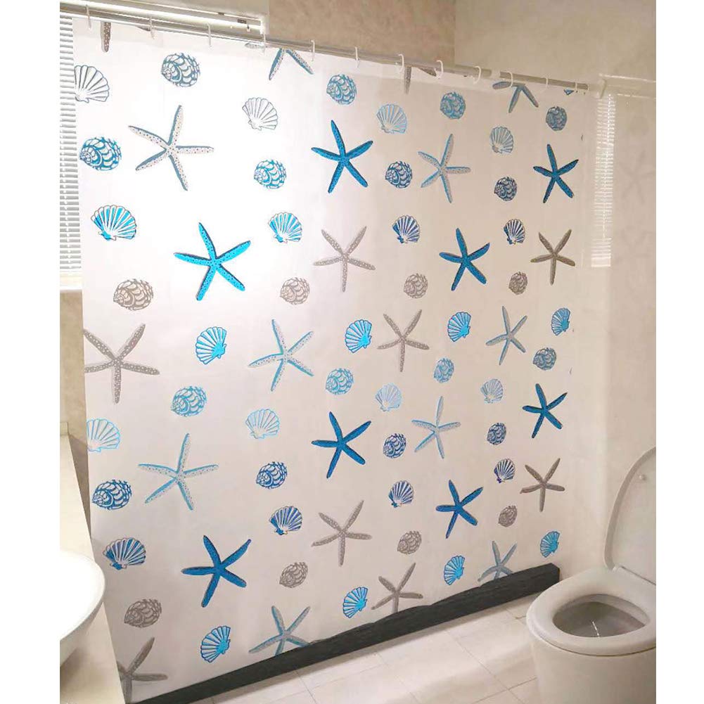 meioro Shower Curtains Ocean Theme Peva Waterproof and Mildew Resistant Bathroom Curtains Home Shower Curtain Liners with Rustproof Grommets and - image 3