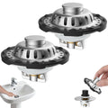 Hibbent 2PC Universal Bathroom Sink Plug | Stainless Steel Pop Up Stopper