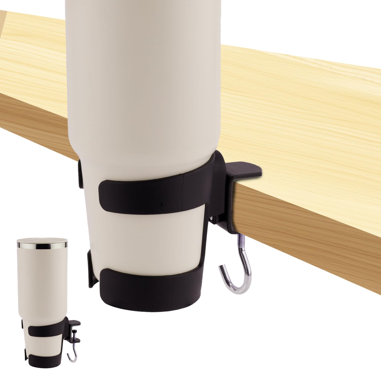 Jolof Store 2-in-1 Desk Cup Holder | Anti-Spill Clamp with Headphone Hook