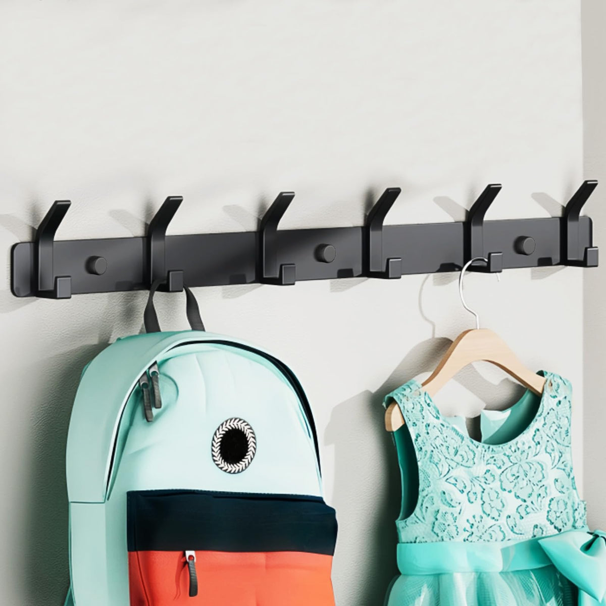 QMAHA Coat Hooks Wall Mounted, Heavy Duty Coat Racks With 6 Hooks, Modern Hanger Rack for Hanging - image 1
