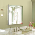Janboe 24x28 LED Medicine Cabinet | Dimmable Mirror with Shaver Socket