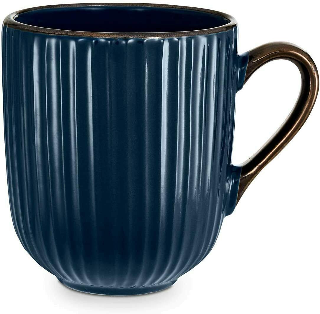 Tower Empire 16 Piece Dinnerware Set | Art Deco Stoneware - Midnight Blue