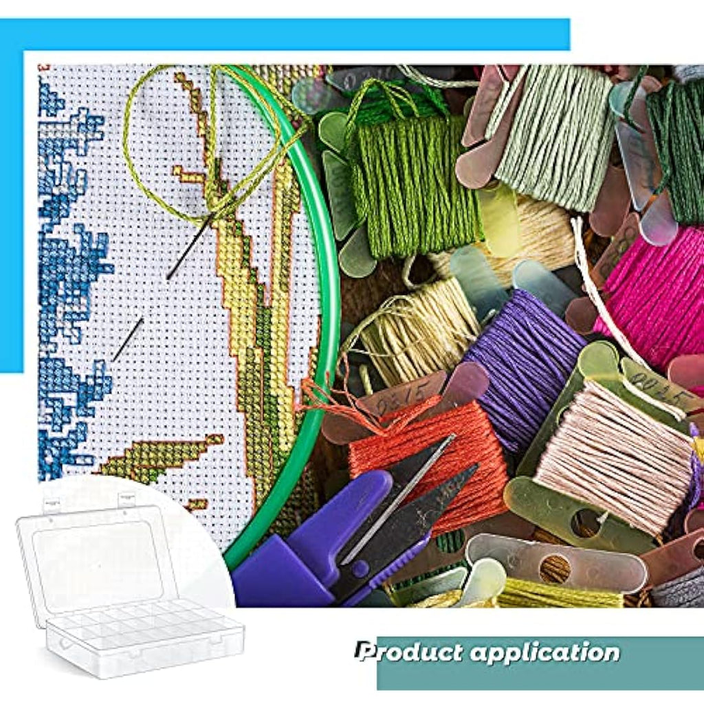 Queekay Embroidery Floss Organizer Box Set with 200 Bobbins - 4 Pack