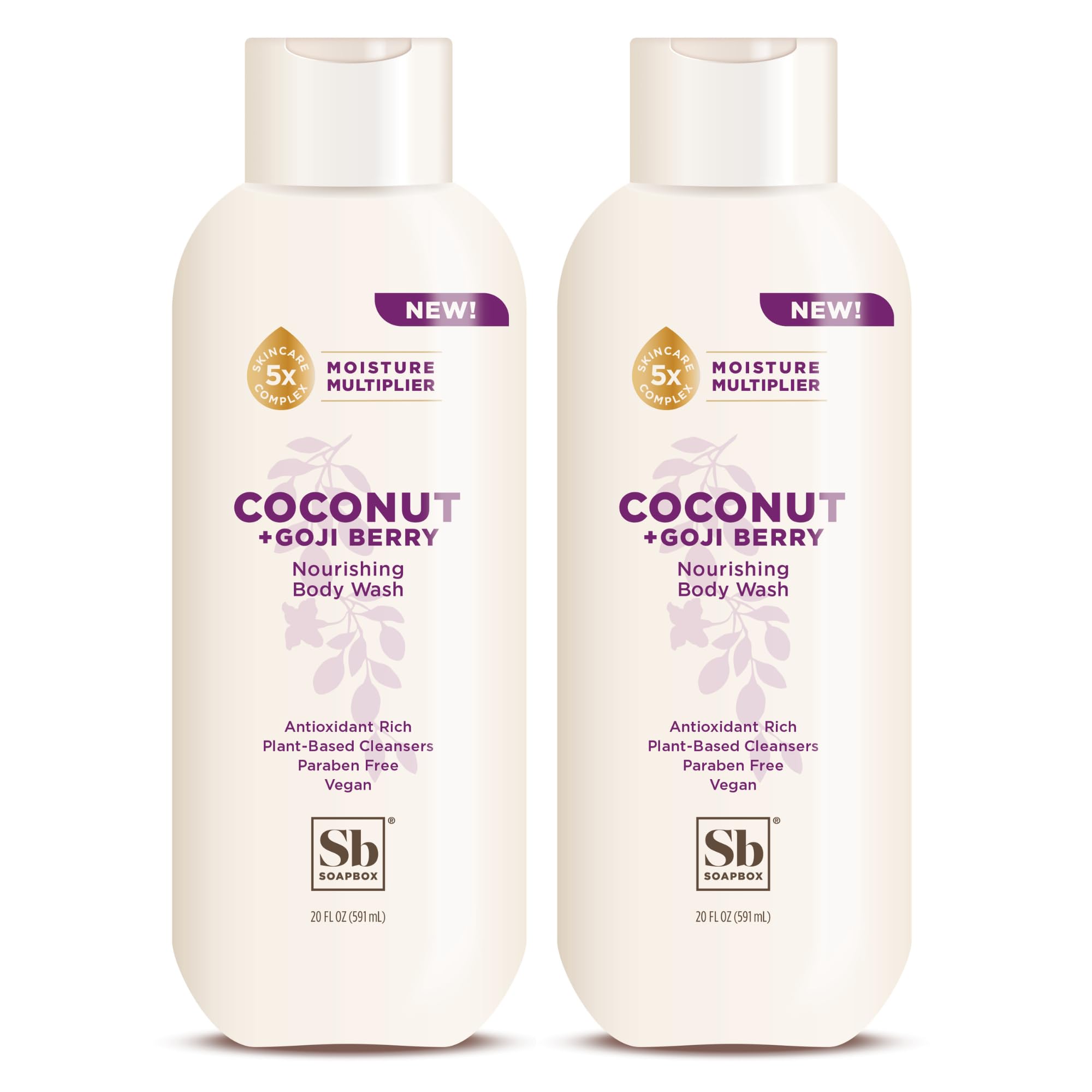 Soapbox Coconut & Goji Berry Moisturizing Body Wash with Shea Butter, 2-Pack