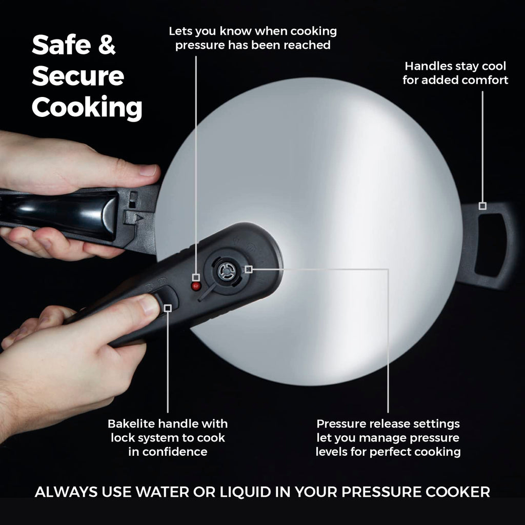 Tower T80245 Stainless Steel Pressure Cooker with Steamer Basket, 3L