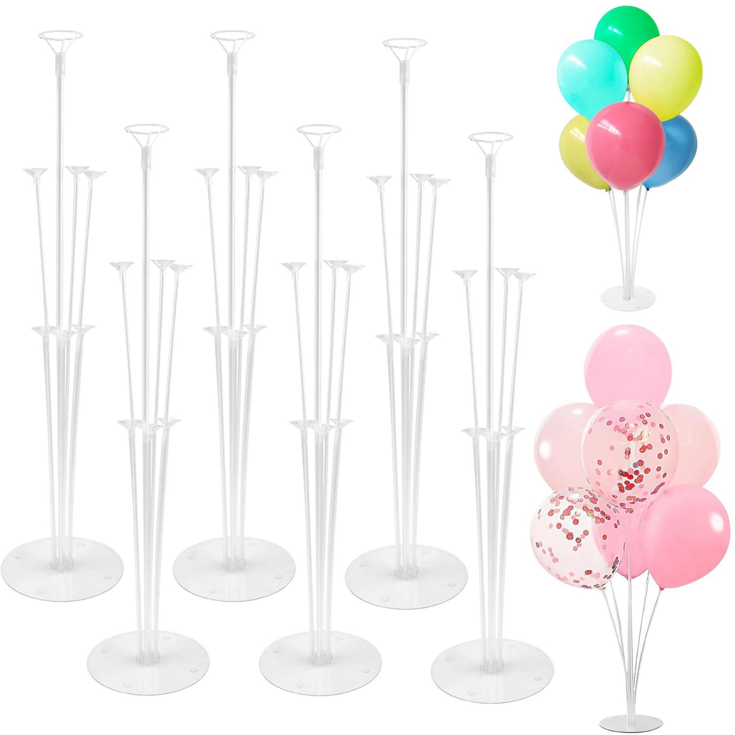 Balloon Stand Kit – 6 Sets Reusable Table Centerpiece, 70cm